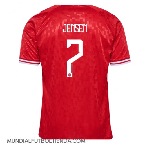 Camiseta Dinamarca Mathias Jensen #7 Primera Equipación Replica Eurocopa 2024 mangas cortas